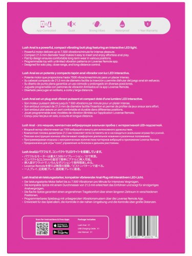 Interaktivní vibrační anální kolík Lush Anal