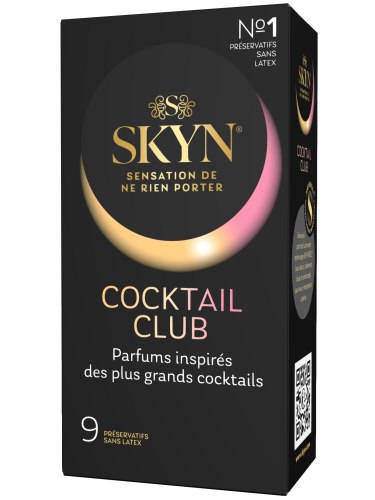 Tenké ochucené kondomy bez latexu SKYN Cocktail Club, 9 ks