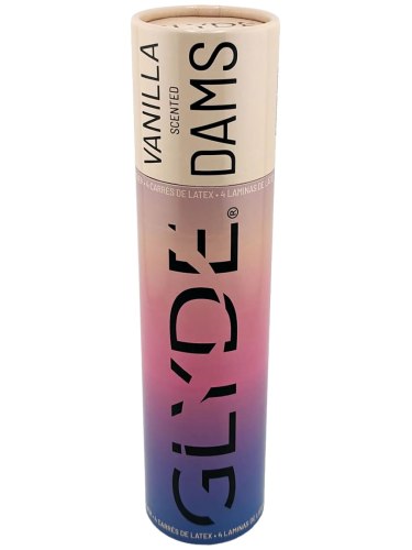 Tenké ochucené orální roušky Glyde Dams Vanilla, 4 ks