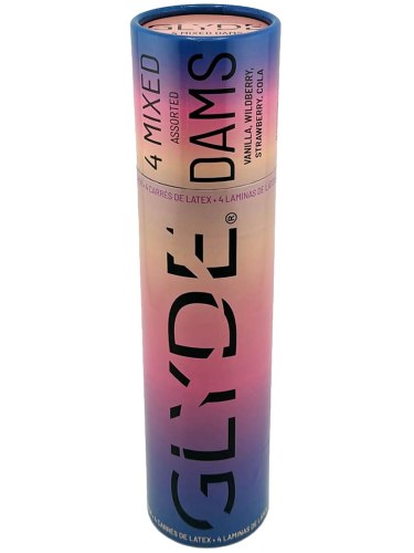 Tenké ochucené orální roušky Glyde Dams Mixed, 4 ks