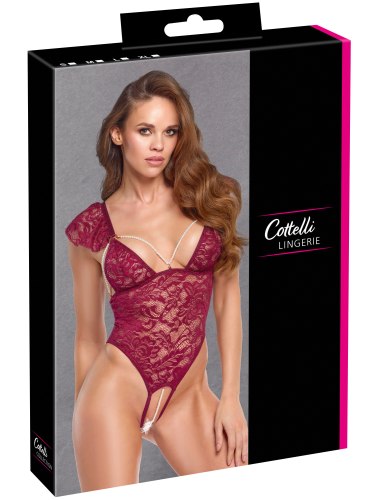 Krajkové body s perlovými řetízky Cottelli