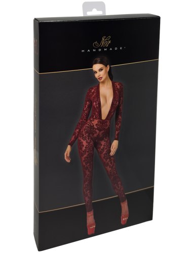 Catsuit s květinovým sametovým potiskem NOIR