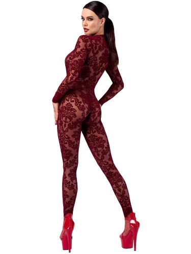 Catsuit s květinovým sametovým potiskem NOIR