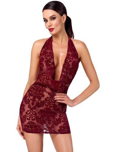 Minišaty s květinovým sametovým potiskem NOIR