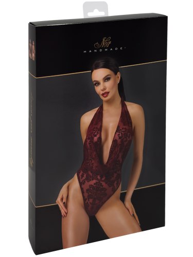 Body s květinovým sametovým potiskem NOIR