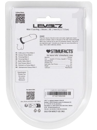 Široký erekční kroužek Levelz, 55 mm