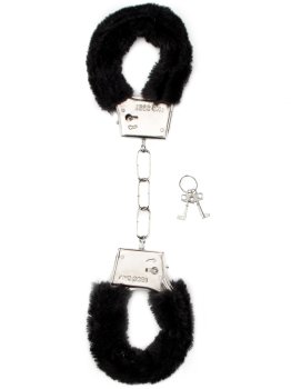 Pouta na ruce s plyšovým kožíškem, černá – Pouta na ruce