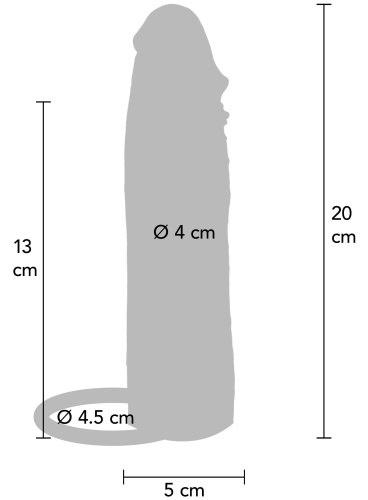 Vibrační zvětšovací návlek na penis Hydrated Skin 20 cm
