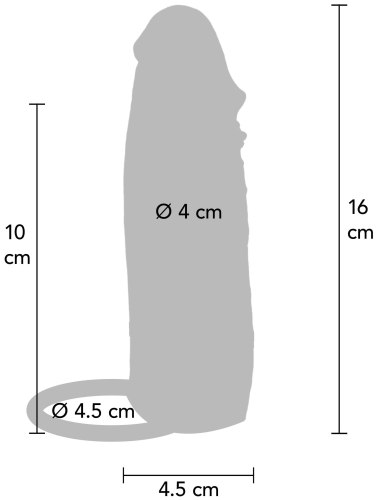 Vibrační zvětšovací návlek na penis Hydrated Skin 16 cm