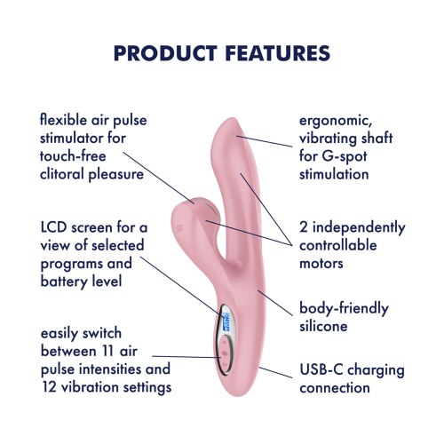 Vibrátor s bezdotykovým stimulátorem Satisfyer Pro+ G-Spot