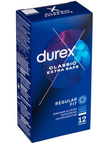 Zesílené kondomy Durex Classic Extra Safe, 12 ks
