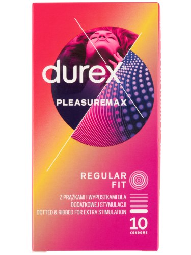 Vroubkované kondomy Durex Pleasuremax, 10 ks