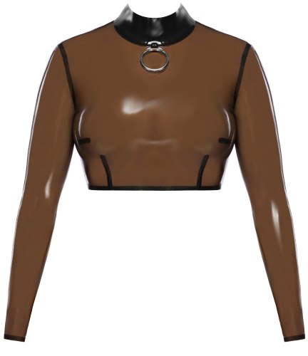 Latexový crop top s dlouhými rukávy LATE X