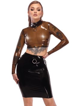 Latexový crop top s dlouhými rukávy LATE X – Latexové korzety, topy a trička