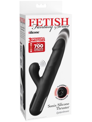 Přirážecí vibrátor s králíčkem Sonix Silicone Thruster