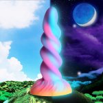 Světélkující dildo s přísavkou Moon Rider