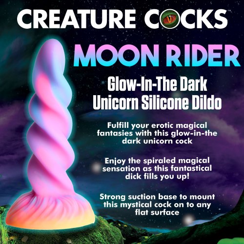 Světélkující dildo s přísavkou Moon Rider