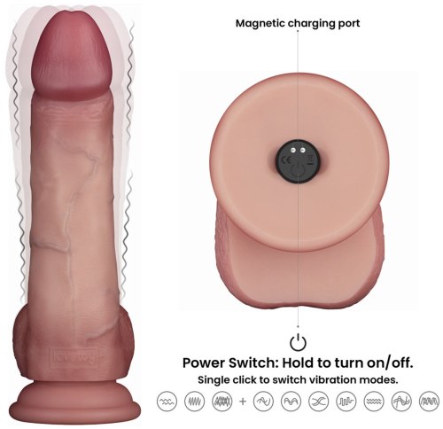 Realistický vibrátor s přísavkou Sliding-Skin Pro II 8"