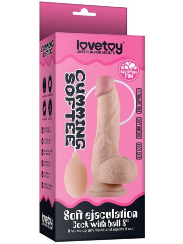 Stříkací dildo s přísavkou Soft Ejaculation Cock with Balls 8"