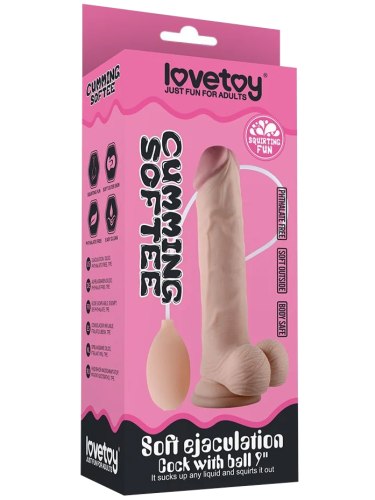 Stříkací dildo s přísavkou Soft Ejaculation Cock with Balls 9"