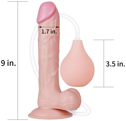 Stříkací realistické dildo s přísavkou Squirt Extreme 9"