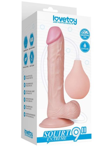 Stříkací realistické dildo s přísavkou Squirt Extreme 9"
