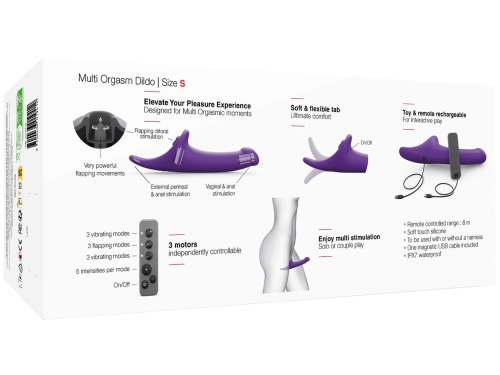 Vibrační strapon s jazýčkem Strap-On-Me – vel. S