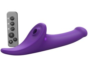 Vibrační strapon s jazýčkem Strap-On-Me – vel. L – Vibrační připínáky pro partnerské hrátky