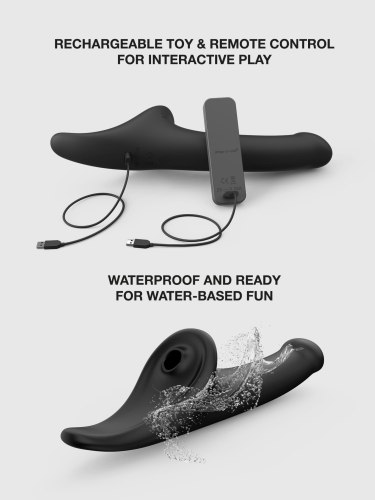 Vibrační strapon s jazýčkem Strap-On-Me – vel. M