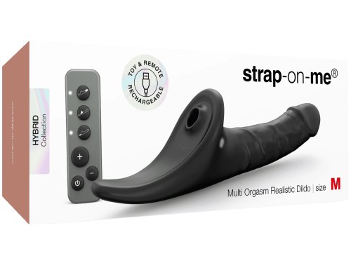 Realistický vibrační strapon s jazýčkem Strap-On-Me – vel. M