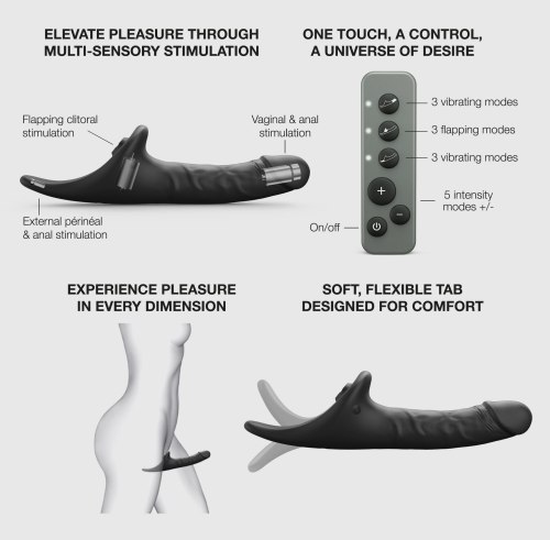 Realistický vibrační strapon s jazýčkem Strap-On-Me – vel. L