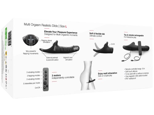 Realistický vibrační strapon s jazýčkem Strap-On-Me – vel. L