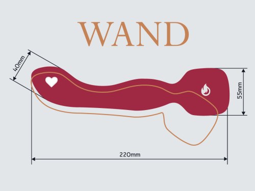Hřejivá masážní hlavice/vibrátor Heating Wand Red