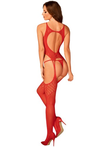 Síťovaný catsuit s otvorem v rozkroku Obsessive