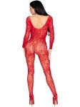Síťovaný catsuit s květinovým vzorem Leg Avenue