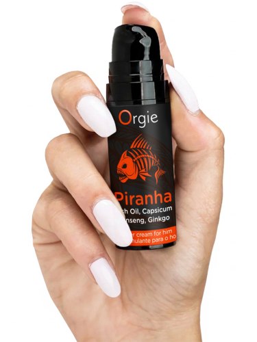 Stimulační krém pro lepší erekci Orgie Piranha, 15 ml
