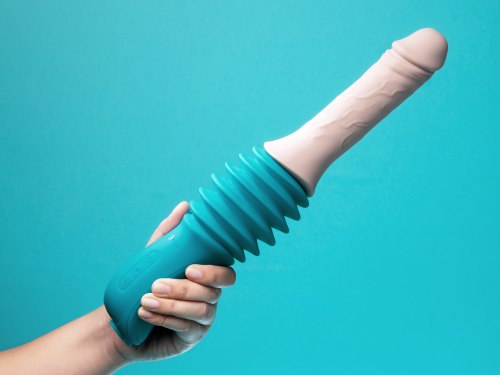 Přirážecí vibrátor s přísavkou Thrusting Dildo Machine