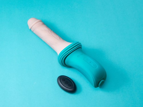 Přirážecí vibrátor s přísavkou Thrusting Dildo Machine