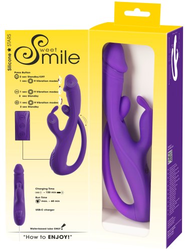 Vibrátor s králíčkem a stimulátorem Sweet Smile