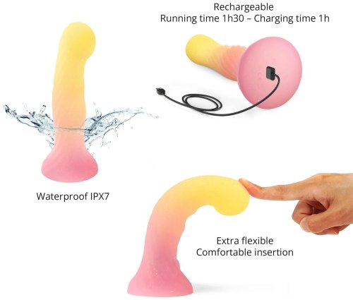 Svítící silikonové dildo s přísavkou Sugar Bomb