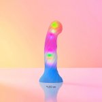 Svítící silikonové dildo s přísavkou Candy Loop