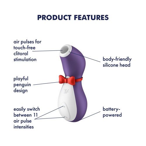 Bezdotykový stimulátor klitorisu Satisfyer Penguin, na baterie