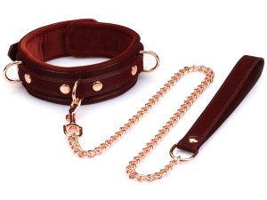 BDSM obojek s vodítkem Metallic Shade – BDSM obojky
