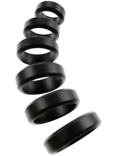 Set kroužků na penis a varlata Strong & Stretchy, 6 ks