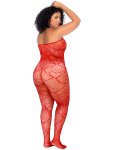 Síťovaný catsuit se srdíčky a lesklými kamínky Mapalé, plus size