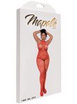 Síťovaný catsuit se srdíčky a lesklými kamínky Mapalé, plus size