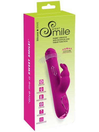 Přirážecí vibrátor s perlami a králíčkem Sweet Smile
