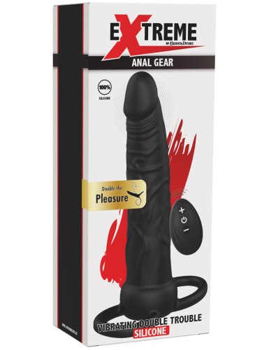 Vibrační připínací penis pro muže Double Trouble