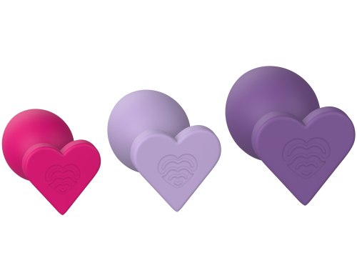 Sada análních kolíků Heart Plug Set, 3 ks