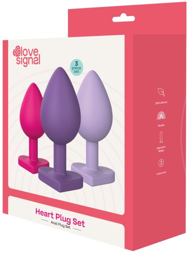 Sada análních kolíků Heart Plug Set, 3 ks